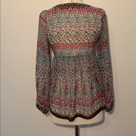 Joie Silk Floral Top with Bronze Embroidery - Picture 6 of 8